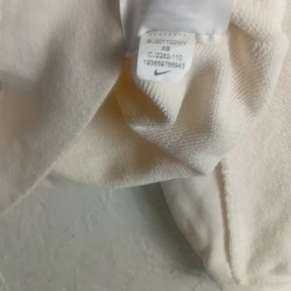 NIKE terrycloth Patchwork Oversized L/sleeve Sweater Gender Neutral cream XS-L - Picture 6 of 6
